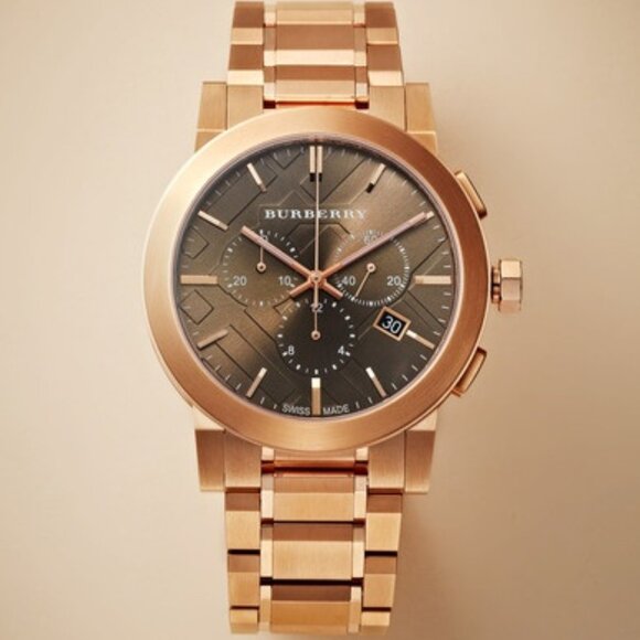 NEW, Burberry Swiss Chronograph Rose Gold Ion-Plated Steel Sports Watch, Unisex - Picture 1 of 16